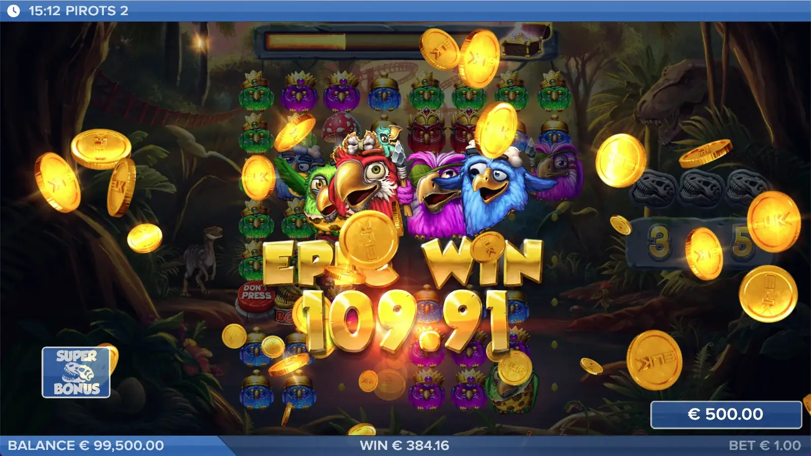 Pirots 2 Epic-Win-Screen mit maximaler Gewinneffekt