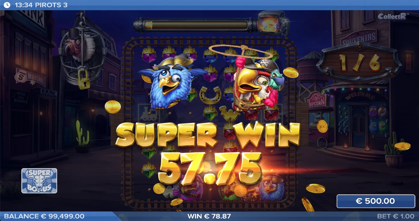 Pirots 3 Super-Win-Screen