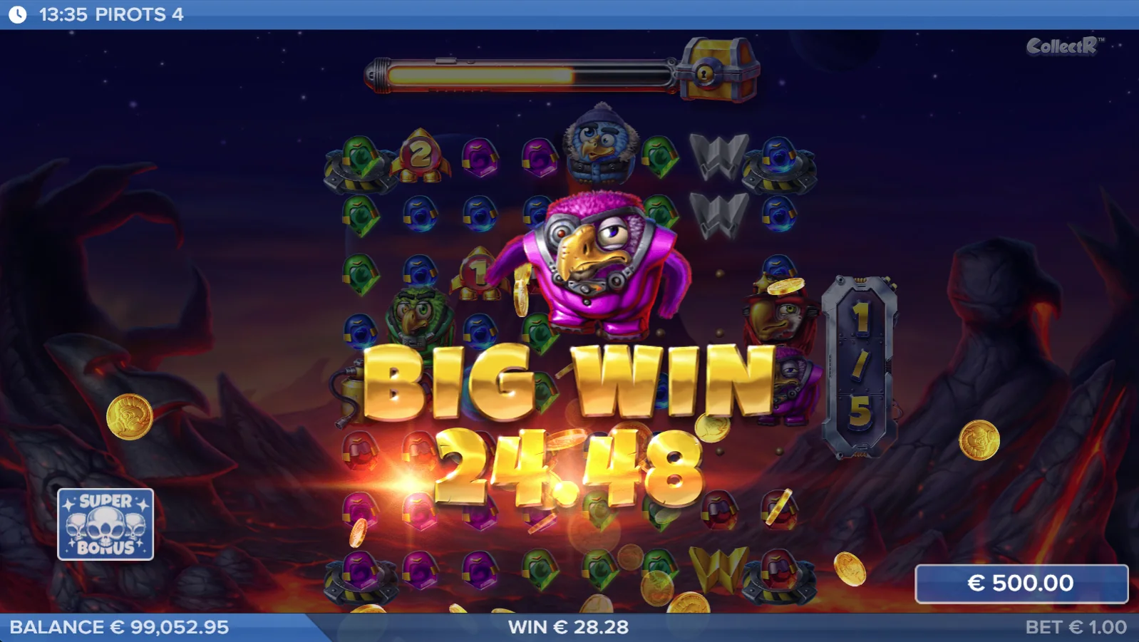Pirots 4 Inferno Big-Win-Screen