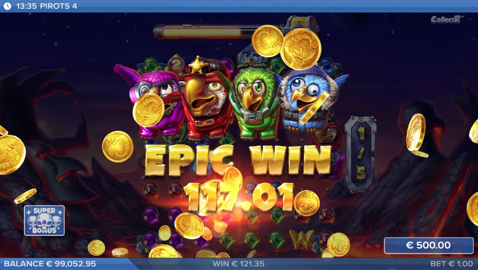 Pirots 4 Inferno Epic-Win-Screen