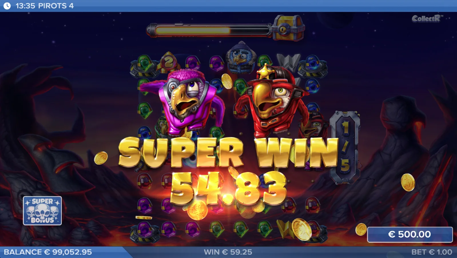 Pirots 4 Inferno Super-Win-Screen