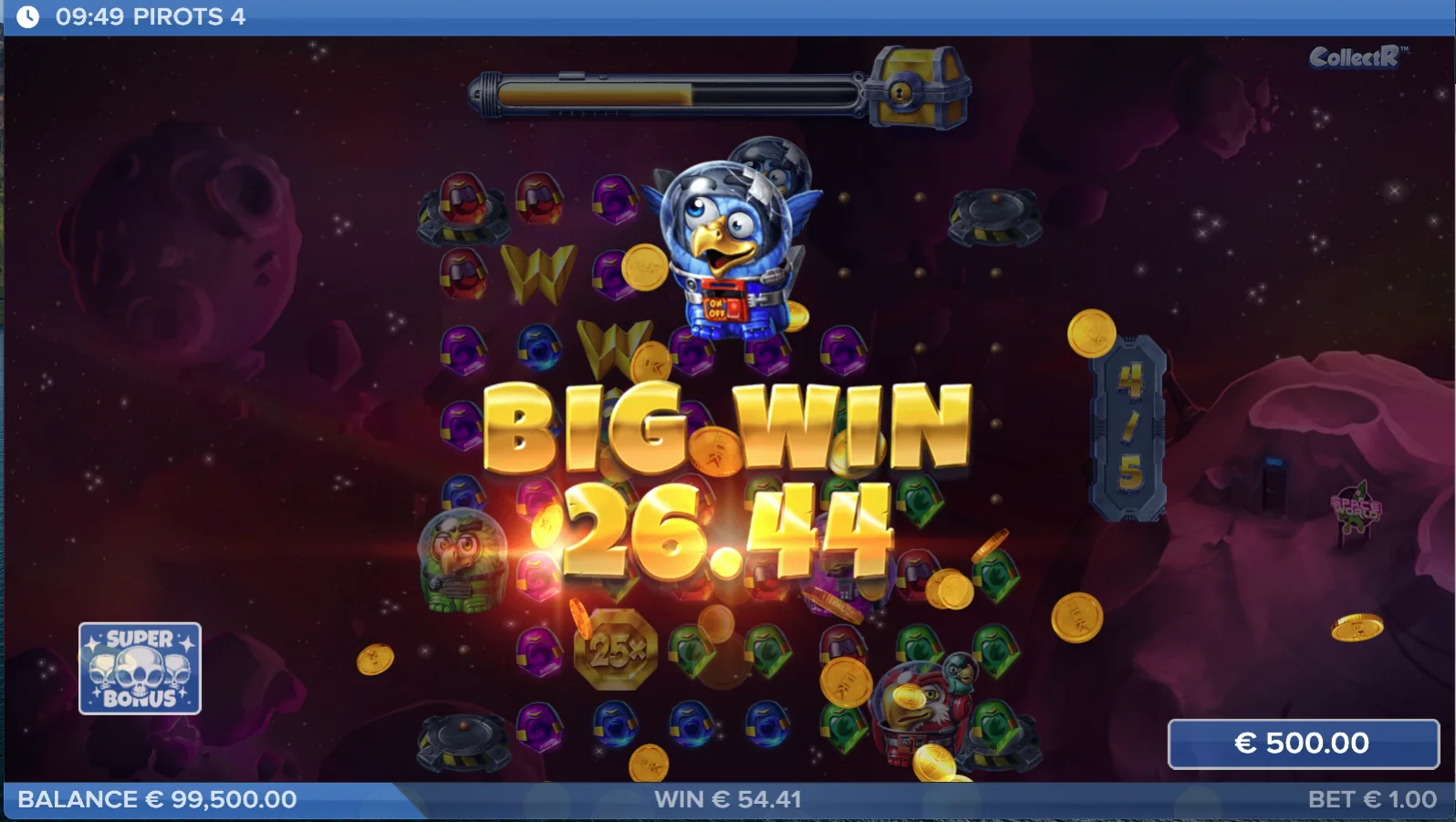Pirots 4 Lost in Space Big-Win-Screen