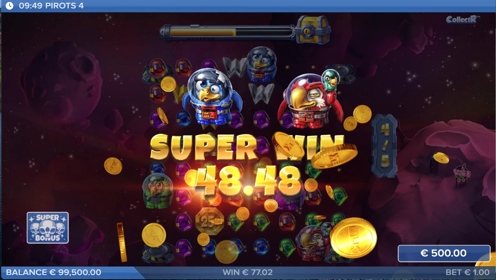 Pirots 4 Lost in Space Super-Win-Screen